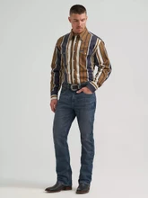 Wrangler Brushpopper Amber Wheat Vintage-Inspired Snap Workshirt 