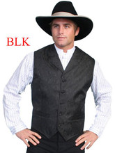 SCULLY Scully Men's Black Classic Paisley Western Embroidered Vest 