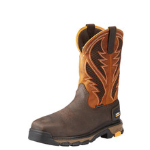 Ariat Men's Intrepid VentTEK Composite Toe Work Boot - Bruin Brown/Sassy Oranget