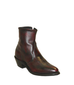 ABILENE BOOT COMPANY Abilene Boots Men's Black 7" Sage Cherry Cowhide Zipper Western Heel Leather Boot 