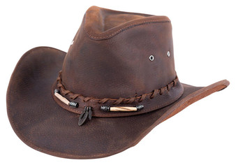 BULLHIDE Bullhide Men's Chocolate Briscoe Leather Cowboy Hat 