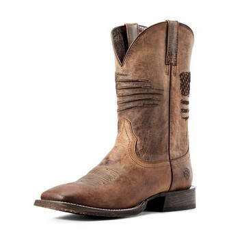 ARIAT Ariat Men's Weathered Tan Circuit Patriot Cowboy Boot 