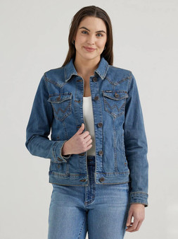 WRANGLER Wrangler Women's Dark Denim Long Sleeve Classic Fit Denim Jacket 