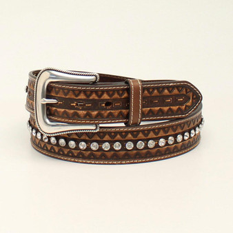 ARIAT Ariat Women's Brown Zig Zag Edge Western Leather Belt 