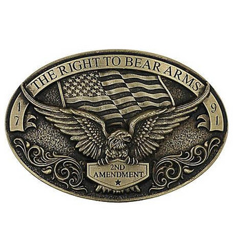MONTANA SILVERSMITH Montana Silversmiths Sparing Eagle 2ND Amendment Bear Arms Belt Buckle 
