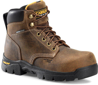 DOUBLE H BOOTS Carolina Women's Dark Brown Circuit 6" Comp Toe Waterproof Slip Resist Leather Work Boot 