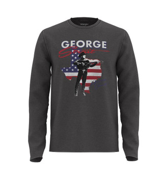 WRANGLER Wrangler Men's Charcoal Heather George Strait Crew Neck T Shirt 