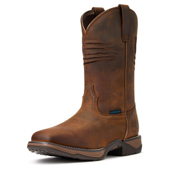 ARIAT Ariat Women's Distressed Brown Anthem Patriot Waterproof Western Cowboy Boot 