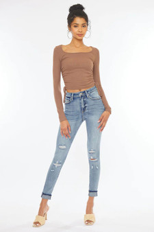 KANCAN Kancan Keigan High Rise Distressed Ankle Skinny Jean 