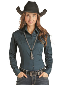PANHANDLE SLIM Panhandle Women's Solid Snap Western Shirt 