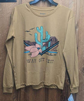 HOOEY Hooey Women's Way Out West Desert Graphic Long Sleeve T Shirt 