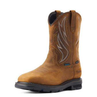 ARIAT Ariat Men's Distressed Brown Sierra Shock Shield Waterproof Steel Toe Work Boot 