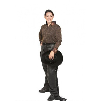  ROYAL HIGHNESS Royal Highness Women's Full Grain Roughout Western Chaps Black  
