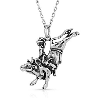 MONTANA SILVERSMITH Montana Silversmiths Unisex Silver Bull Rider Pendant Necklace 