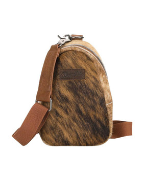 MONTANA WEST Wrangler Ladies Cow Hide Brown Leather Sling Bag 