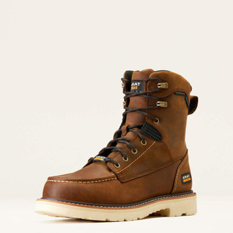 ARIAT Ariat Men's Distressed Brown Rebar Lift 8" Waterproof Composite Toe Work Boot 