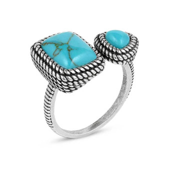 MONTANA SILVERSMITH Montana Silversmiths Women's Turquoise Split Decision Ring 