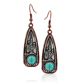 MONTANA SILVERSMITH Montana Silversmiths Women's Turquoise Southwest Skyline Attitude Earrings 