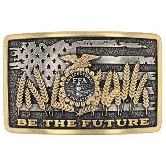 MONTANA SILVERSMITH Montana Silversmiths Men's Silver & Gold Be The Future FFA Attitude Buckle 