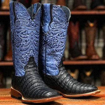 TANNER MARK Tanner Mark Women's Black Caiman Belly Print Boot 