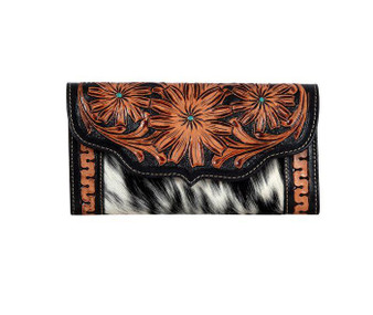MYRA BAGS Myra Women's Multicolor Longhorn Ridge Hand-Tooled Clutch Wallet 