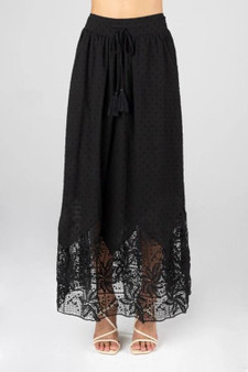 MISS ME Miss Me Women's Long Crochet Flowy Skirt With Tassel 