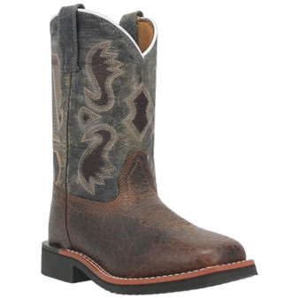 DAN POST Dan Post Kid's Brown Creek Square Toe Western Cowboy Leather Boot 