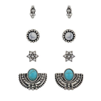 MONTANA SILVERSMITH Montana Silversmiths Women's Silver Plated Gleam & Glimmer Attitude Earring Set 