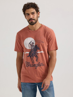 WRANGLER Wrangler Men's Redwood Heather Western Graphic T Shirt 
