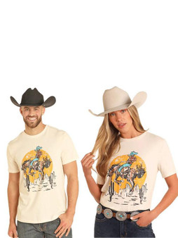 PANHANDLE SLIM Rock & Roll Denim Panhandle Slim Unisex Natural Graphic T-Shirt 