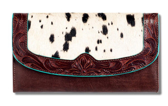 M & F M&F Ariat Brown Women's Willa Calf Hair Leather Wallet 