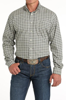 CINCH Cinch Men's Cream Kaleidoscope Print Button Down Western Shirt 