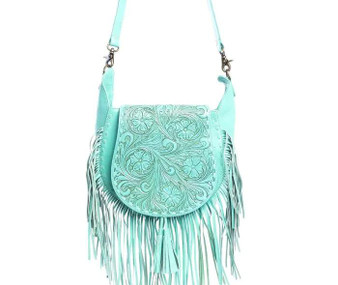 MYRA BAGS Myra Women's Turquoise Moonwood Hand-Tooled Bag 