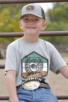 CINCH Cinch Boy's Gray Graphic Crew T-Shirt 