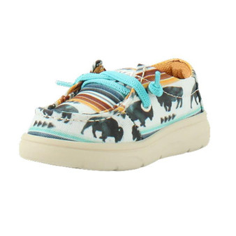 M & F Ariat M&F Western Kid's Multicolored Buffalo Print Hilo Shoe 