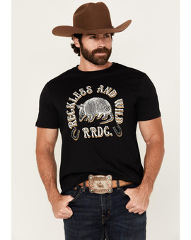 PANHANDLE SLIM Rock & Roll Denim Panhandle Slim Men's Black Armadillo Graphic T-Shirt 