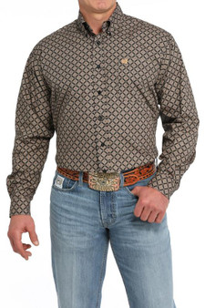 CINCH Cinch Men's Black Medallion Print Button Down Western Shirt 