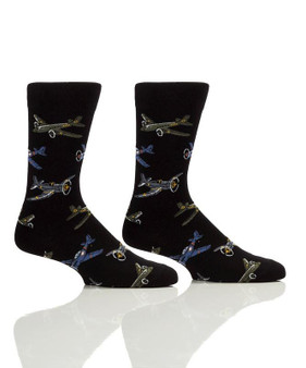 GIFTCRAFT Giftcraft Yo & Co Men's Vintage Planes Crew Socks 