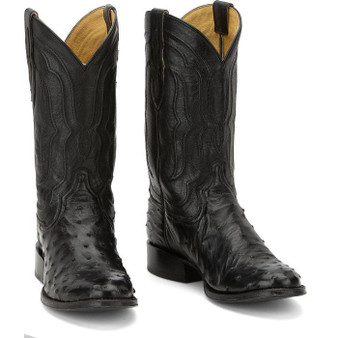 TONY LAMA CO. INC., Tony Lama Men's Jet Black Canonero Full Quill Ostrich Western Boot 