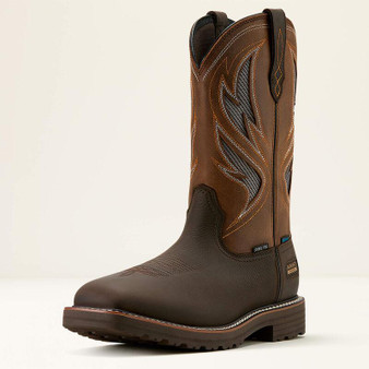 ARIAT Ariat Men's Dark Brown/Wicker Activator VentTEK Waterproof Steel Toe Work Boot 