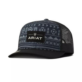 M & F Ariat M&F Western Men's Navy Black Southwestern Snapback Cap 
