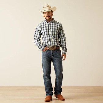 ARIAT Ariat Men's Navy Pro Series Curtis Classic Fit Tall Shirt  ARIAT Ariat Men's Navy Pro Series Curtis Classic Fit Tall Shirt