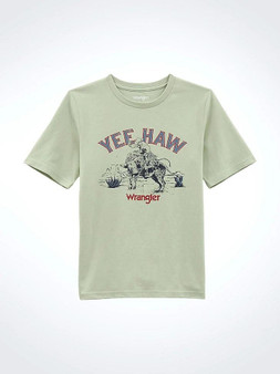 WRANGLER Wrangler Boy's Sea Foam Heather Logo Front Graphic T Shirt 