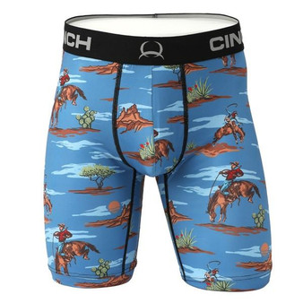 CINCH Cinch Men's Buckaroo Blue Desert Cowboy Boxer Brief 