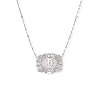SPUR WEST SpurWest Silver Initial "D" Mini Belt Buckle Necklace 