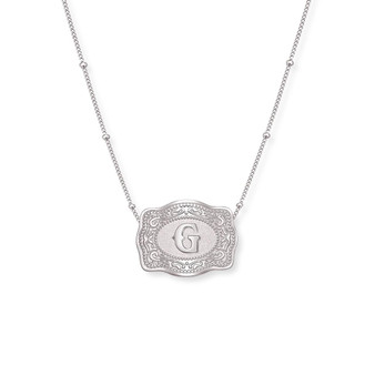 SPUR WEST SpurWest Silver Initial "G" Mini Belt Buckle Necklace 