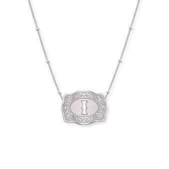 SPUR WEST SpurWest Silver Initial "I" Mini Belt Buckle Necklace 