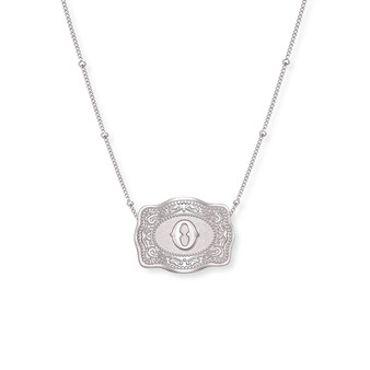 SPUR WEST SpurWest Silver Initial "O" Mini Belt Buckle Necklace 