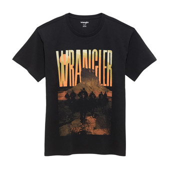 WRANGLER Wrangler Women's Black Sunset Western Graphic Oversized Tee 