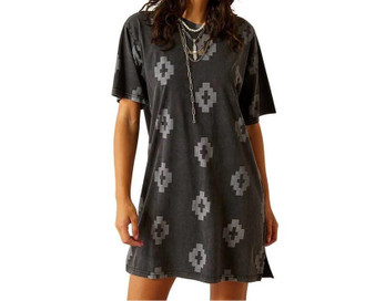 ARIAT Ariat Women's Grey Isela Short Sleeve Print Tee Dress 